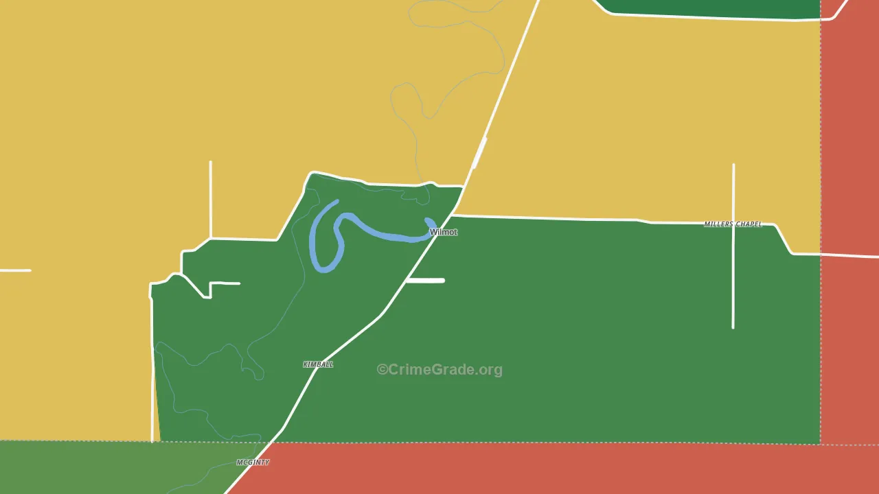 Wilmot, AR Map of Theft Rates
