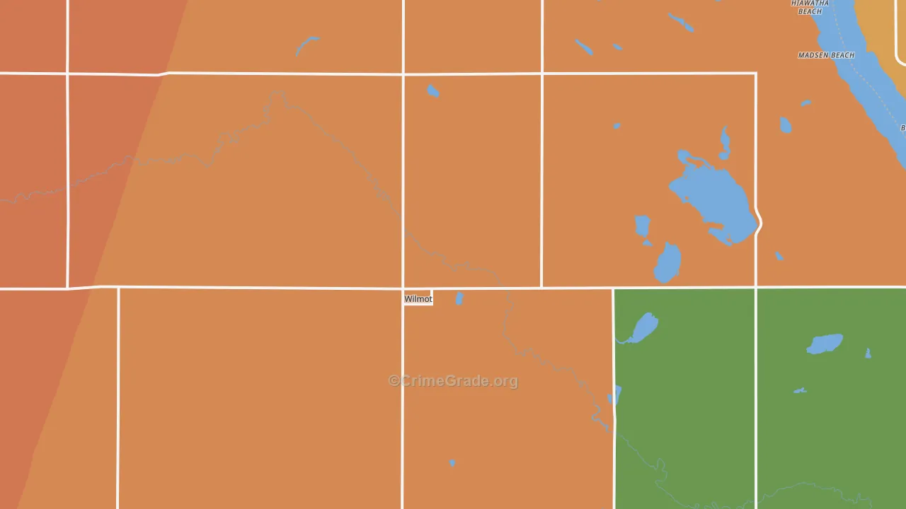 Wilmot, SD Map of Theft Rates