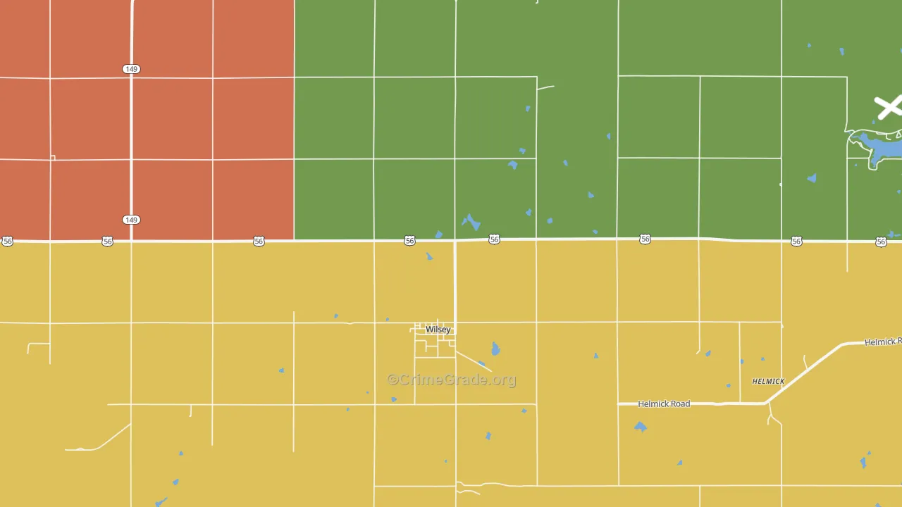 Wilsey, KS Map of Theft Rates