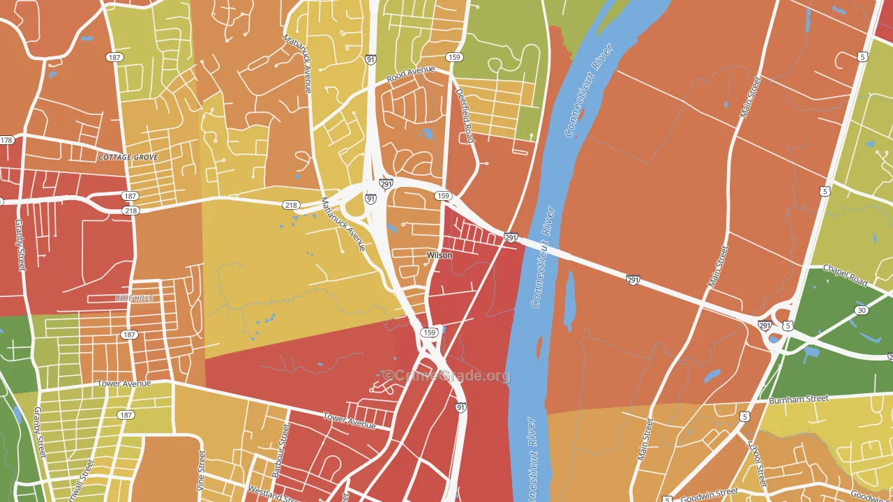 Wilson, CT Map of Theft Rates