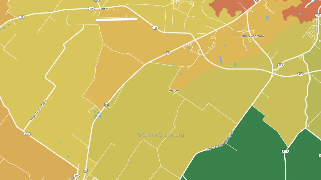 Wilson, KY Map of Theft Rates