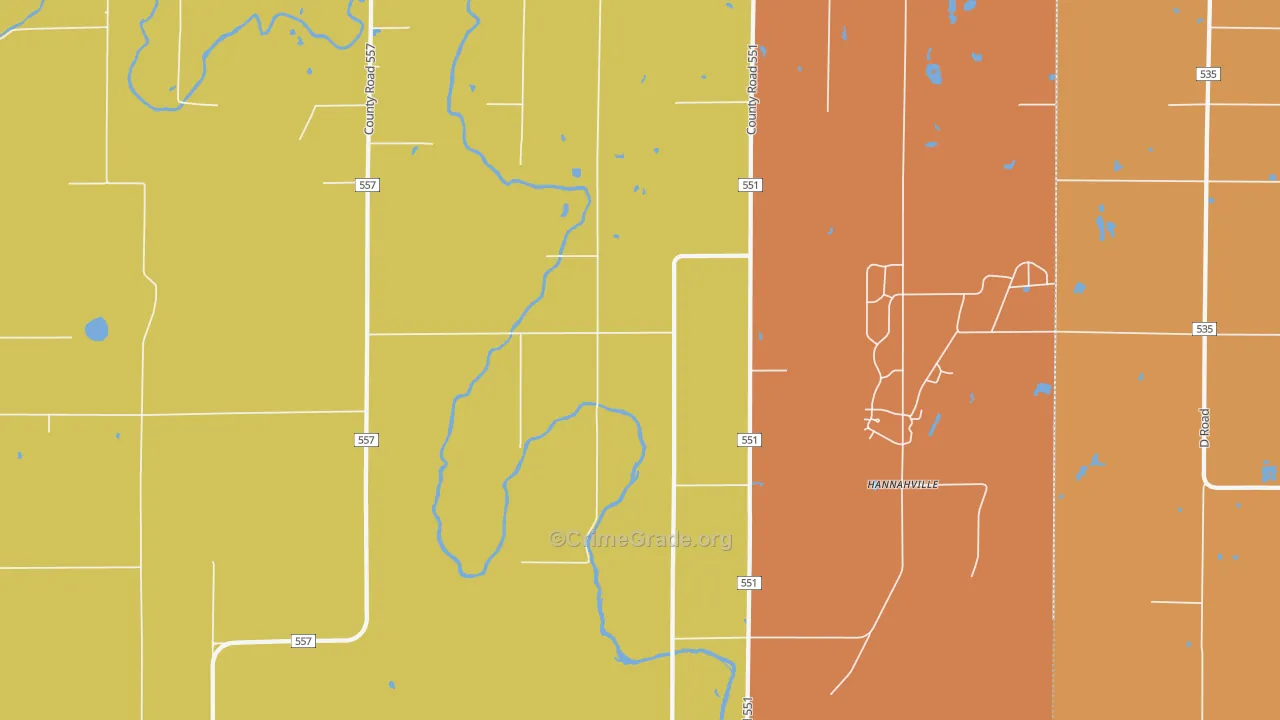 Wilson, MI Map of Theft Rates