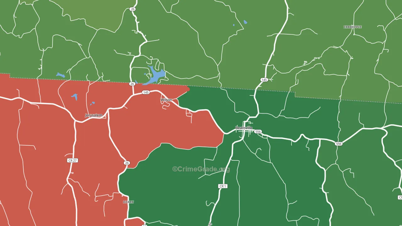 Wilson, OH Map of Theft Rates