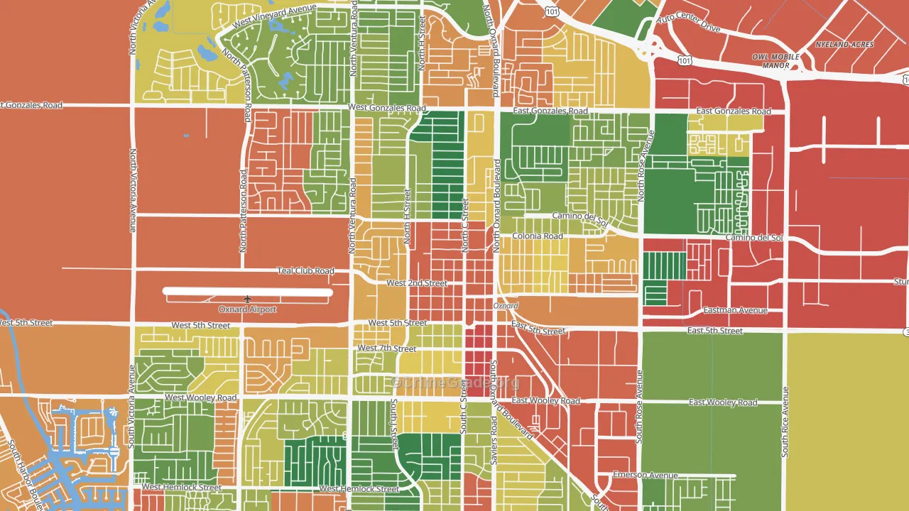 Wilson, Oxnard, CA Map of Theft Rates