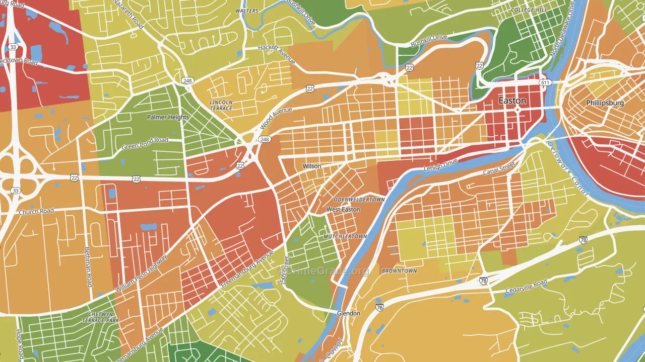 Wilson, PA Map of Theft Rates