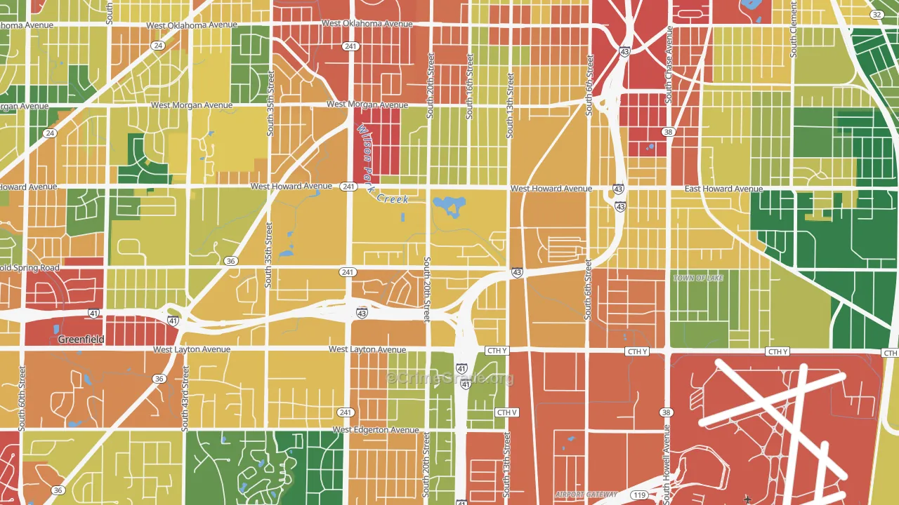 Wilson Park, Milwaukee, WI Map of Theft Rates