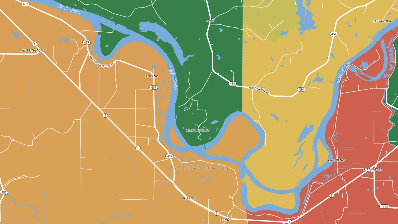 Wilson Point, LA Map of Theft Rates