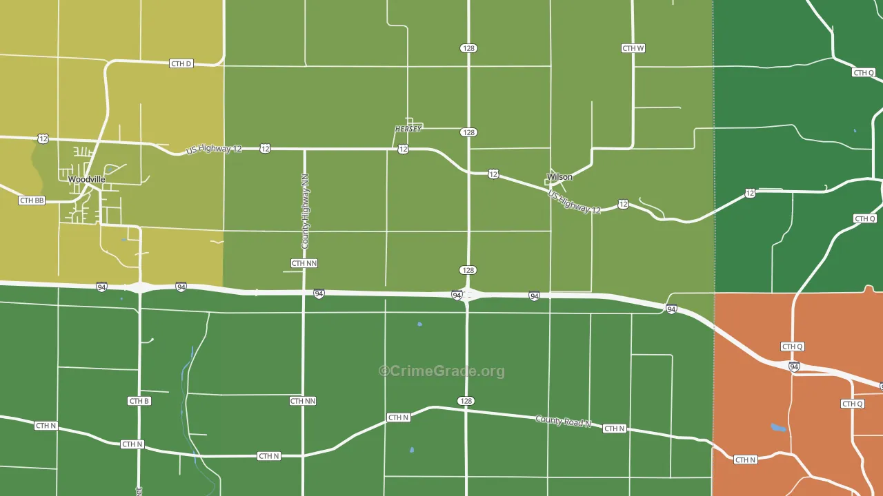 Wilson, WI Map of Theft Rates