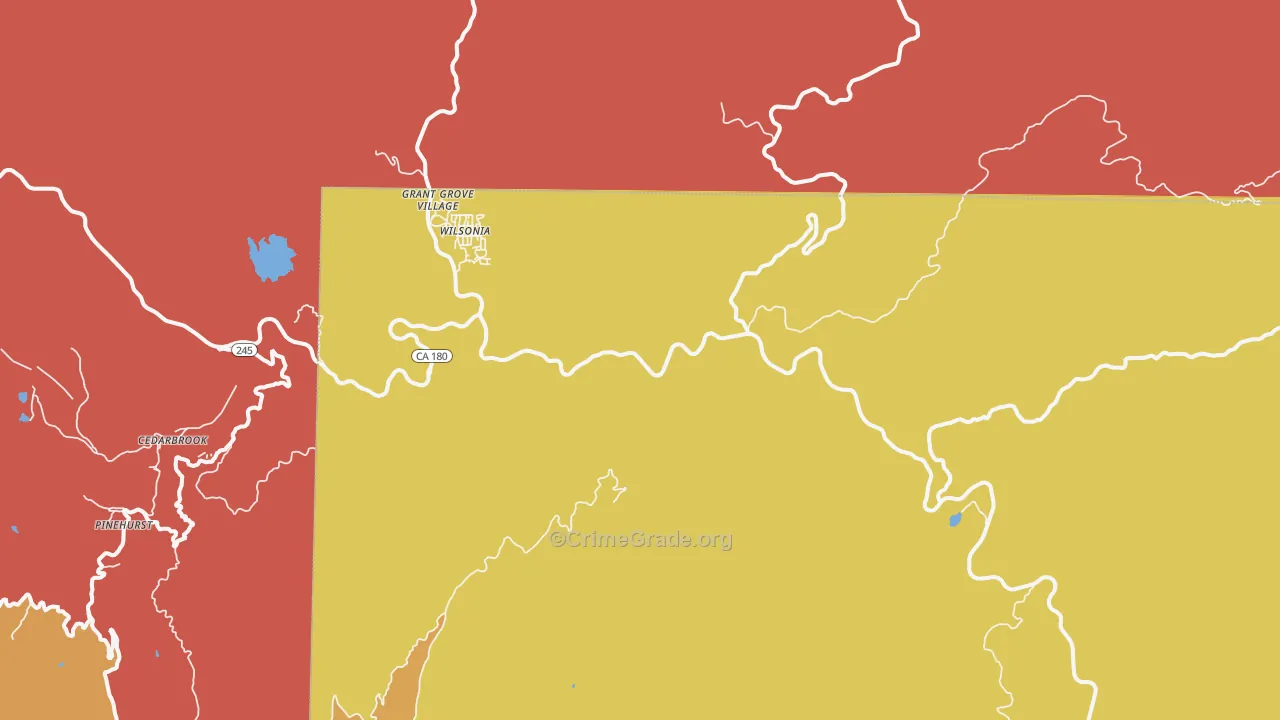 Wilsonia, CA Map of Theft Rates