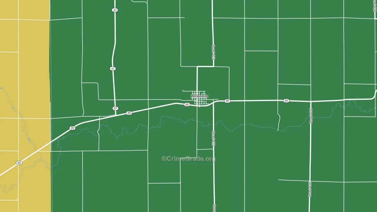 Wilsonville, NE Map of Theft Rates