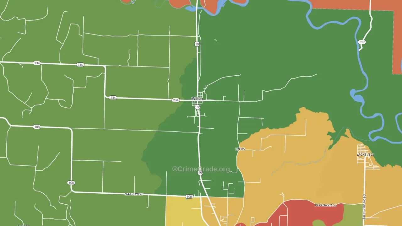 Wilton, AR Map of Theft Rates