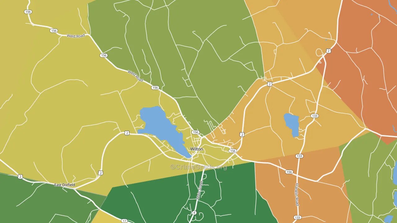 Wilton, ME Map of Theft Rates
