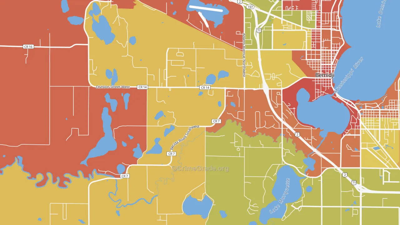 Wilton, MN Map of Theft Rates
