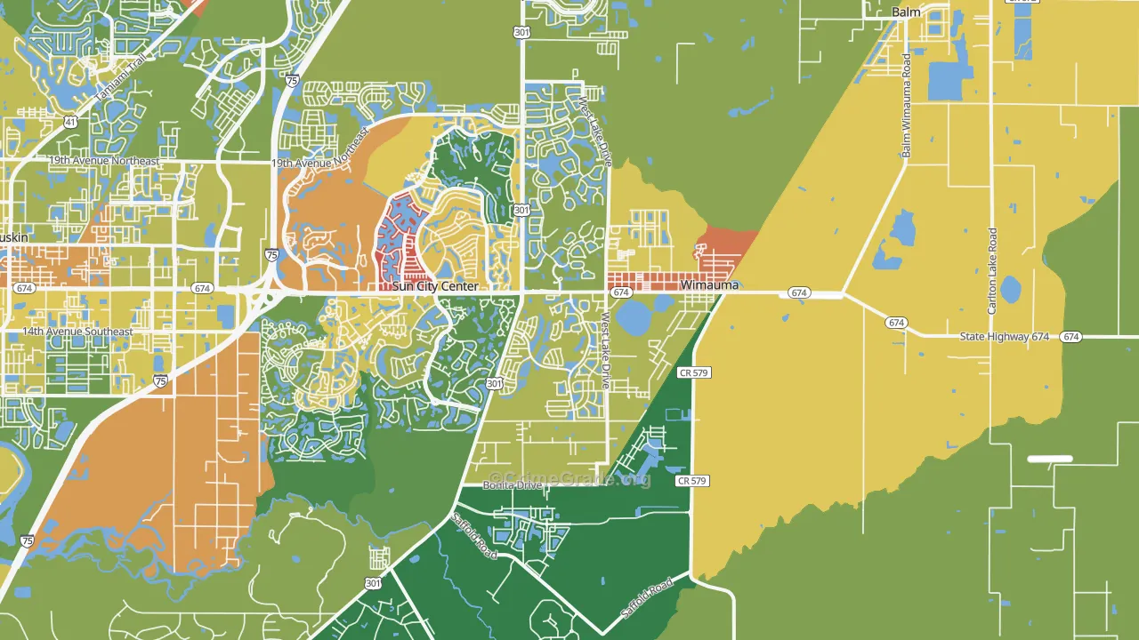 Wimauma, FL Map of Theft Rates
