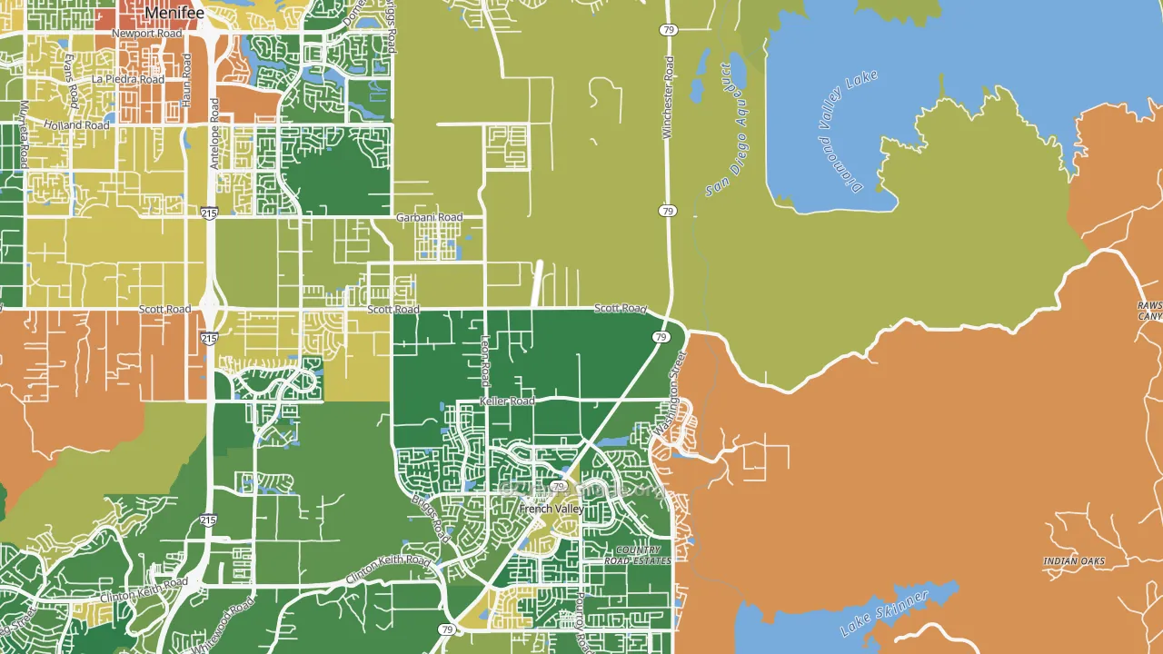 Winchester, CA Map of Theft Rates