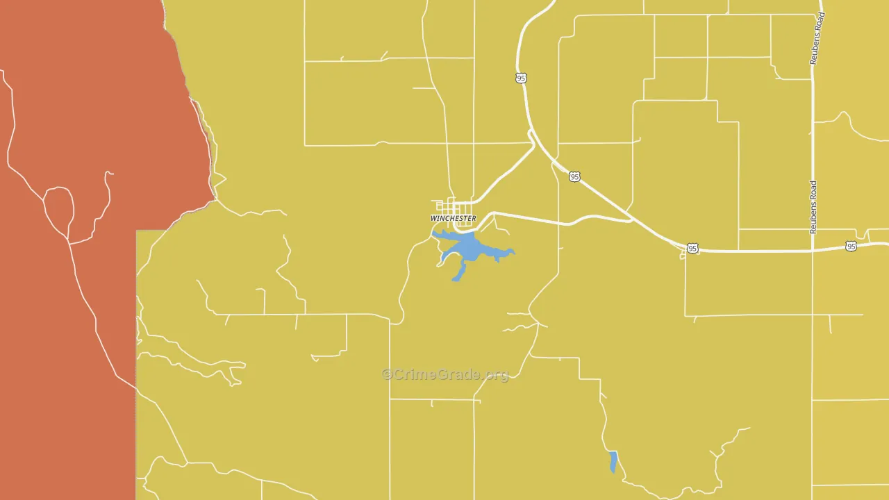 Winchester, ID Map of Theft Rates