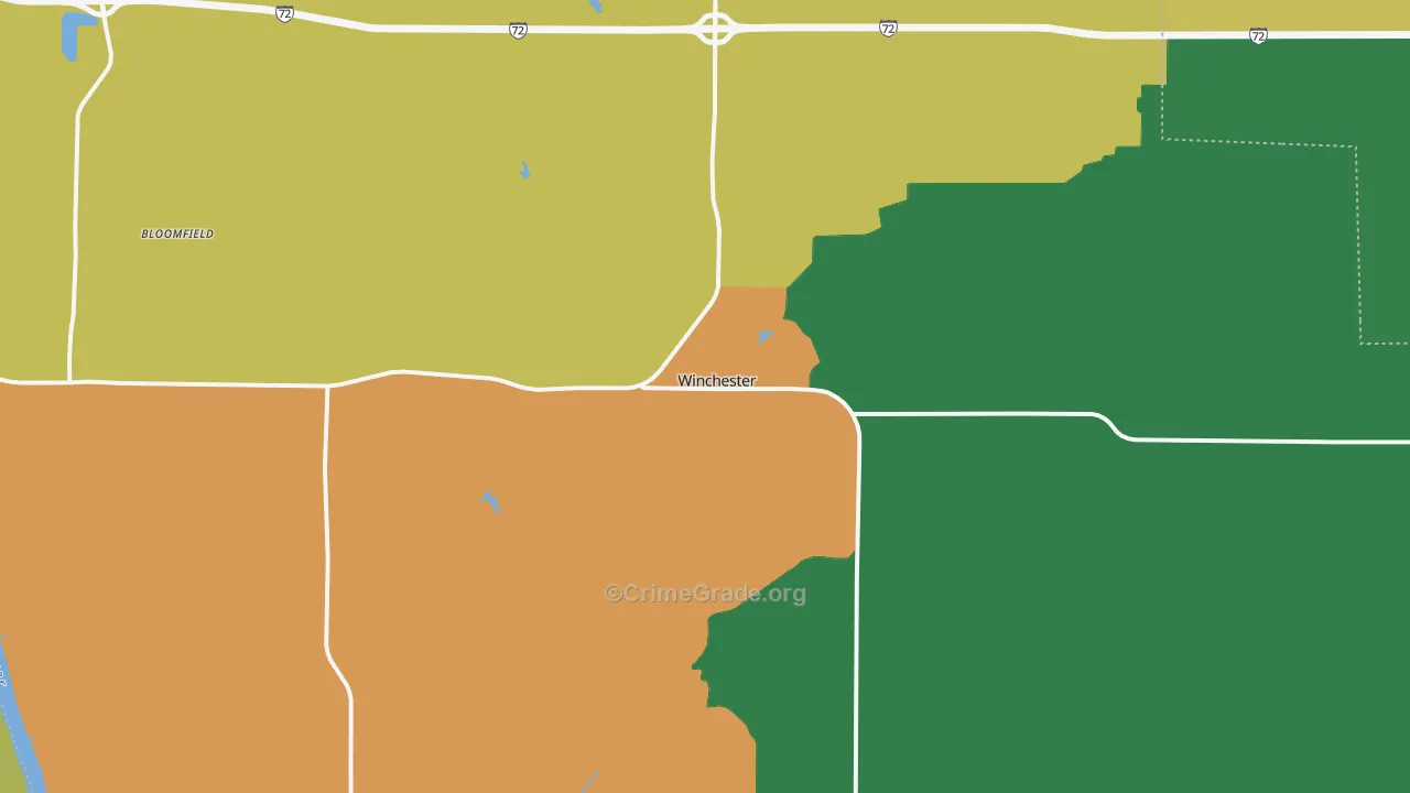 Winchester, IL Map of Theft Rates