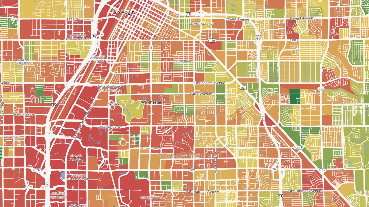Winchester, NV Map of Theft Rates