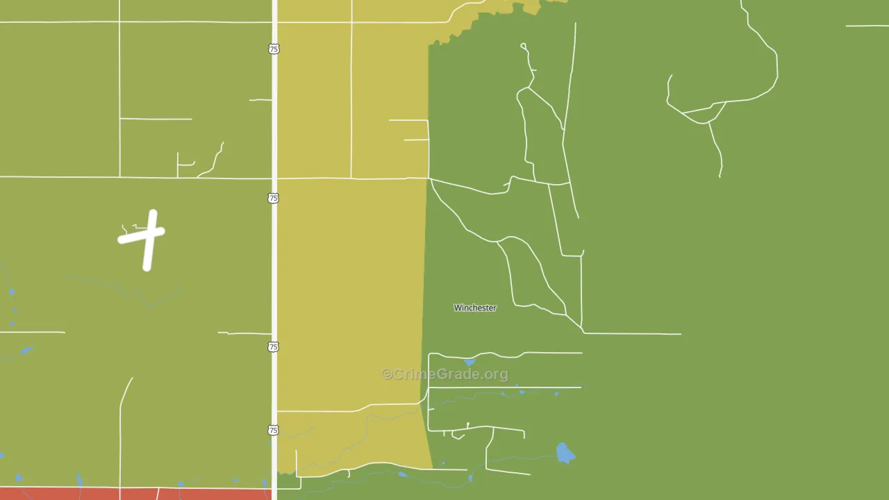 Winchester, OK Map of Theft Rates