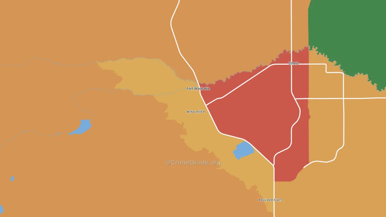 Wind River, WY Map of Theft Rates