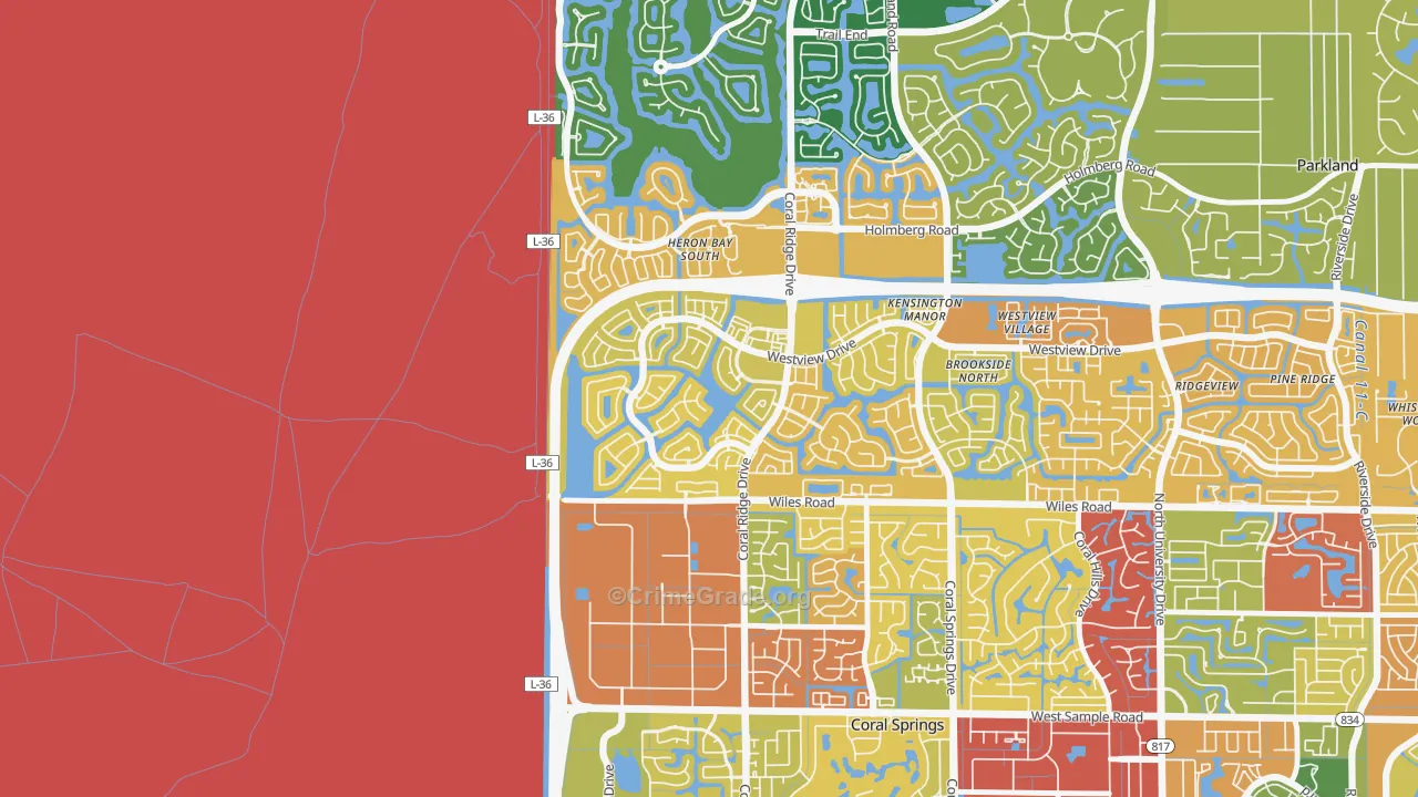 Windham, Coral Springs, FL Map of Theft Rates