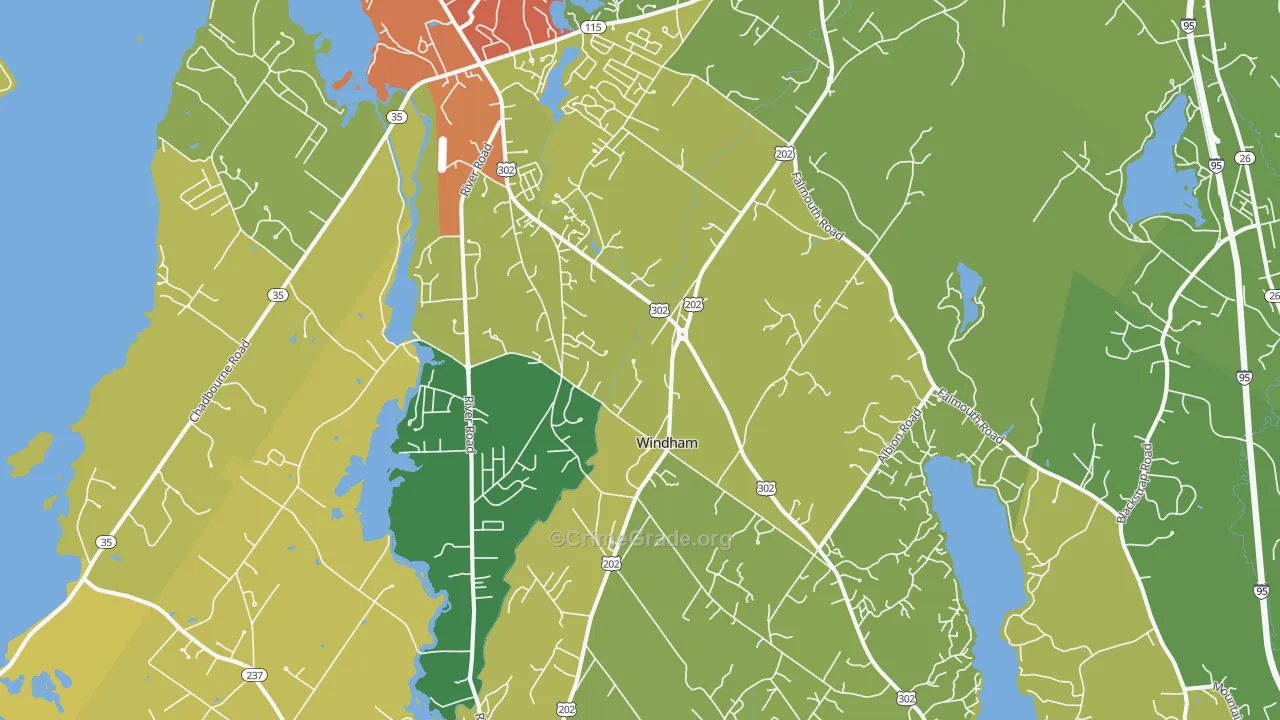 Windham, ME Map of Theft Rates