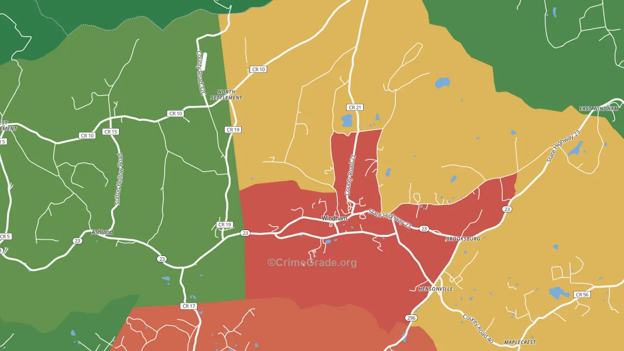 Windham, NY Map of Theft Rates
