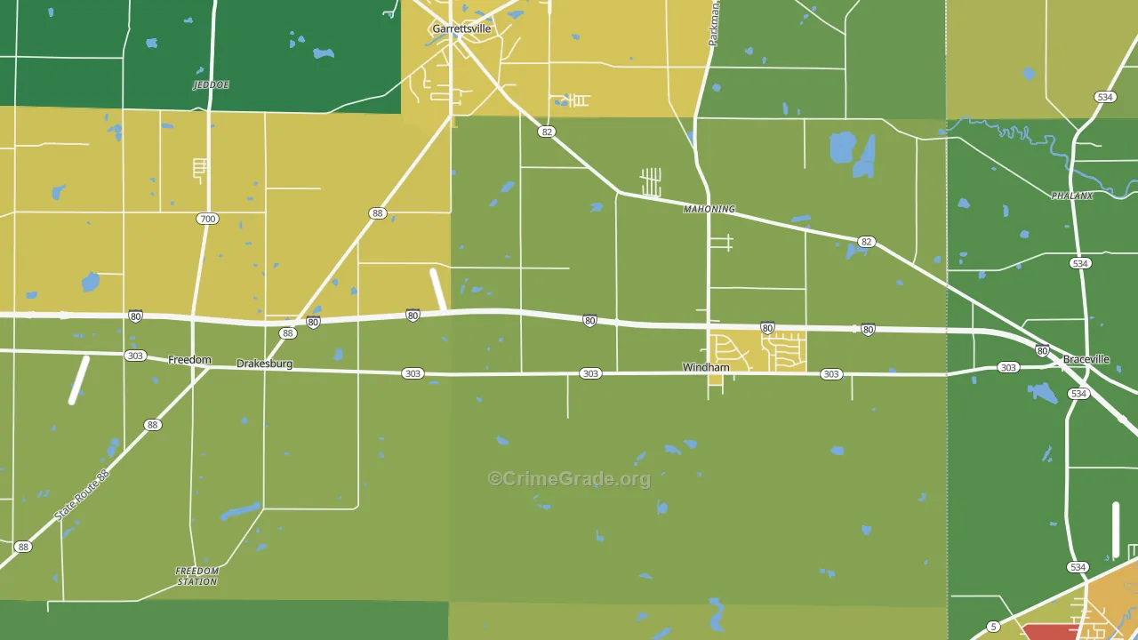 Windham, OH Map of Theft Rates