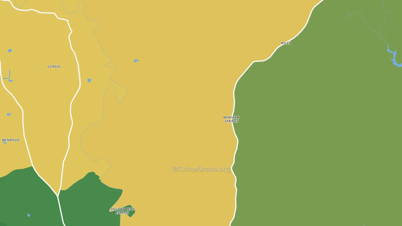 Windham Springs, AL Map of Theft Rates