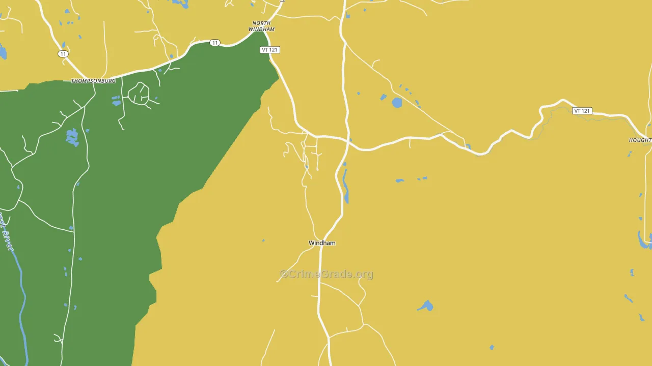 Windham, VT Map of Theft Rates