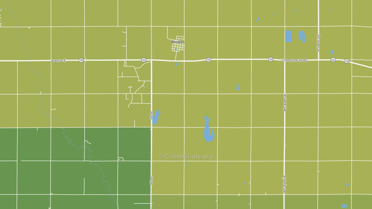 Windom, KS Map of Theft Rates