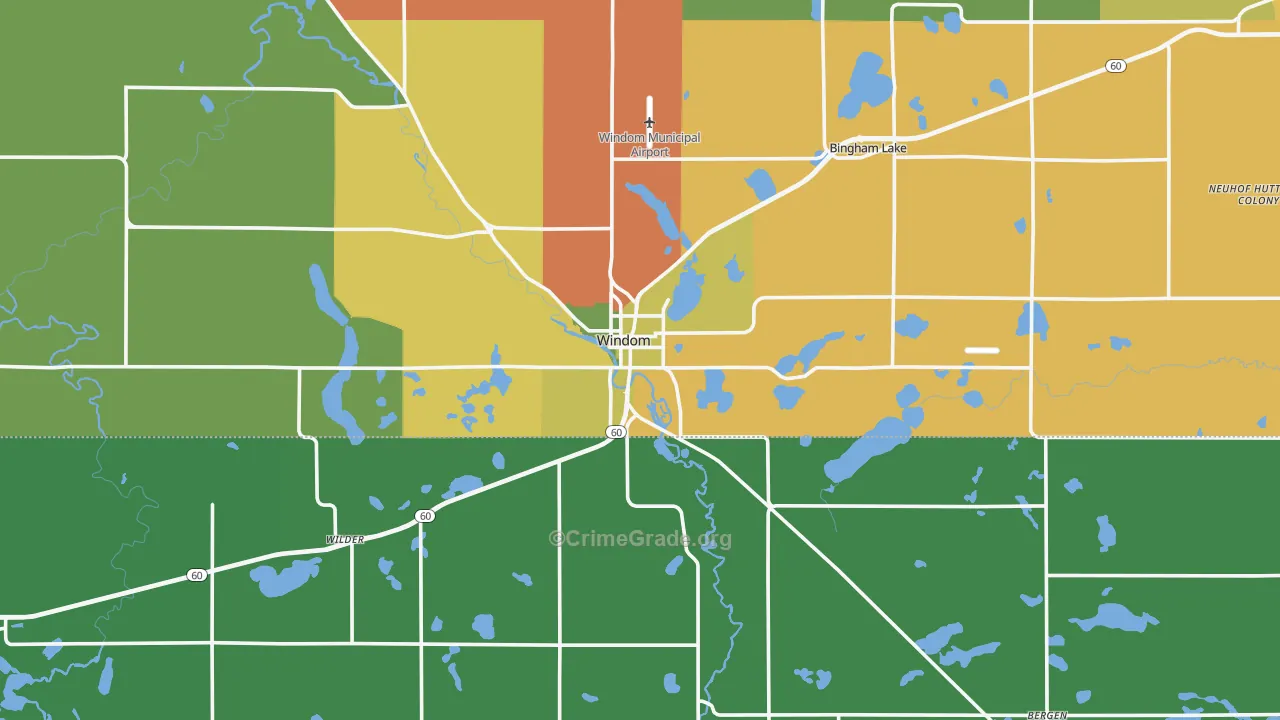 Windom, MN Map of Theft Rates