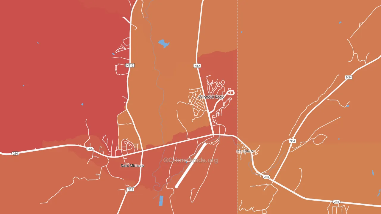 Window Rock, AZ Map of Theft Rates