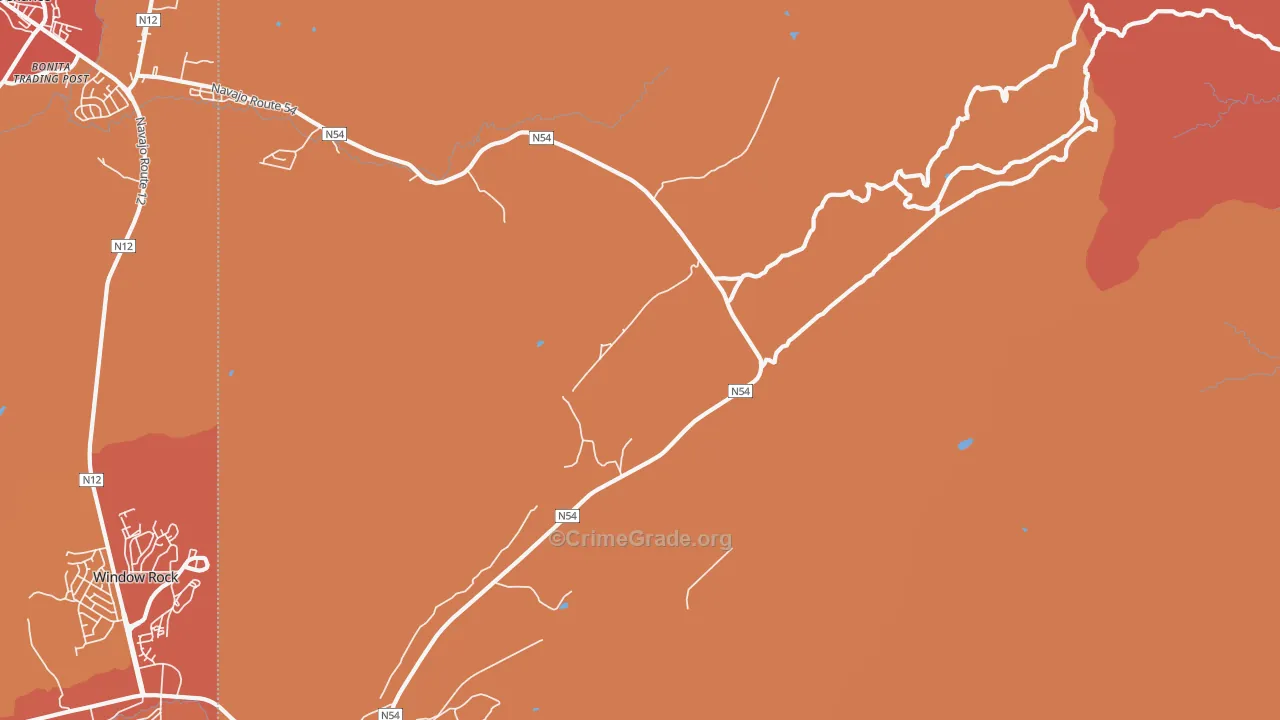 Window Rock, NM Map of Theft Rates