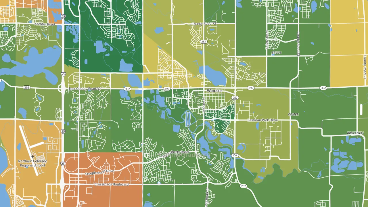 Windsor, CO Map of Theft Rates