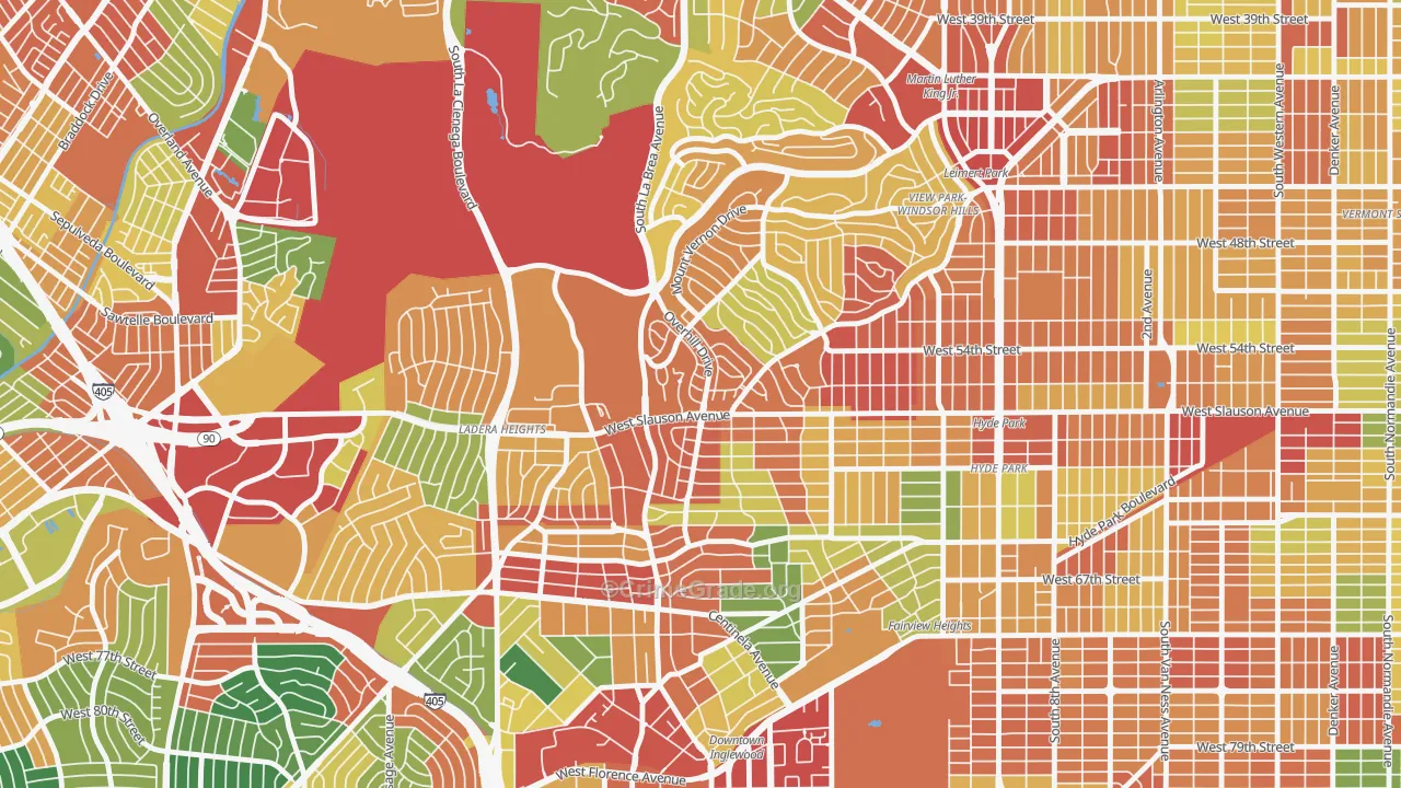 Windsor Hills, View Park-Windsor Hills, CA Map of Theft Rates