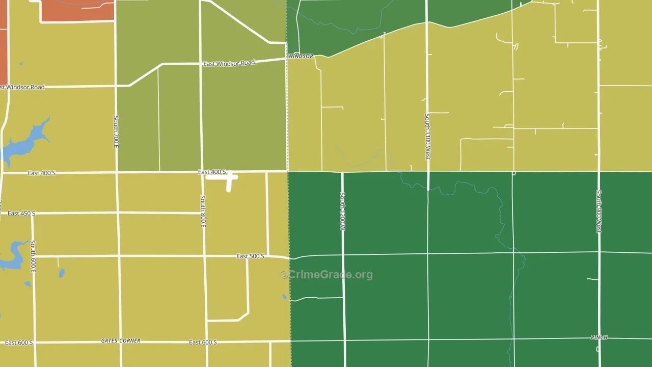 Windsor, IN Map of Theft Rates