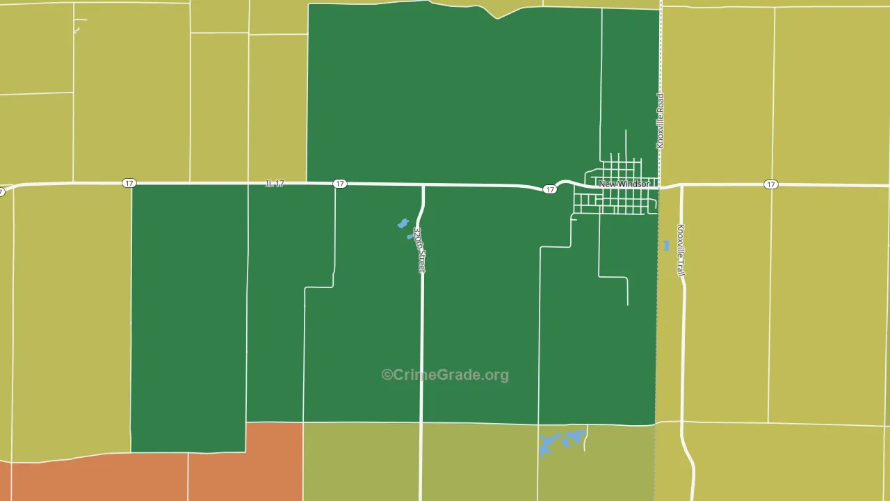 Windsor Mercer County, IL Map of Theft Rates