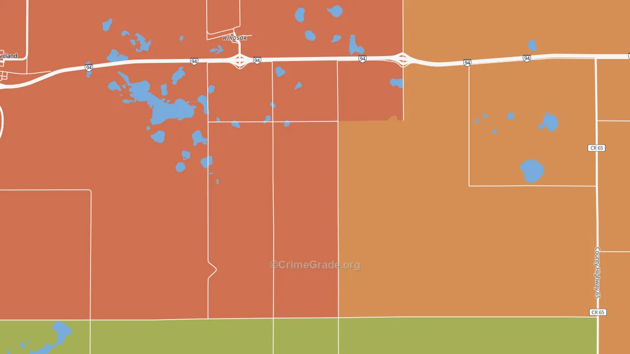 Windsor, ND Map of Theft Rates
