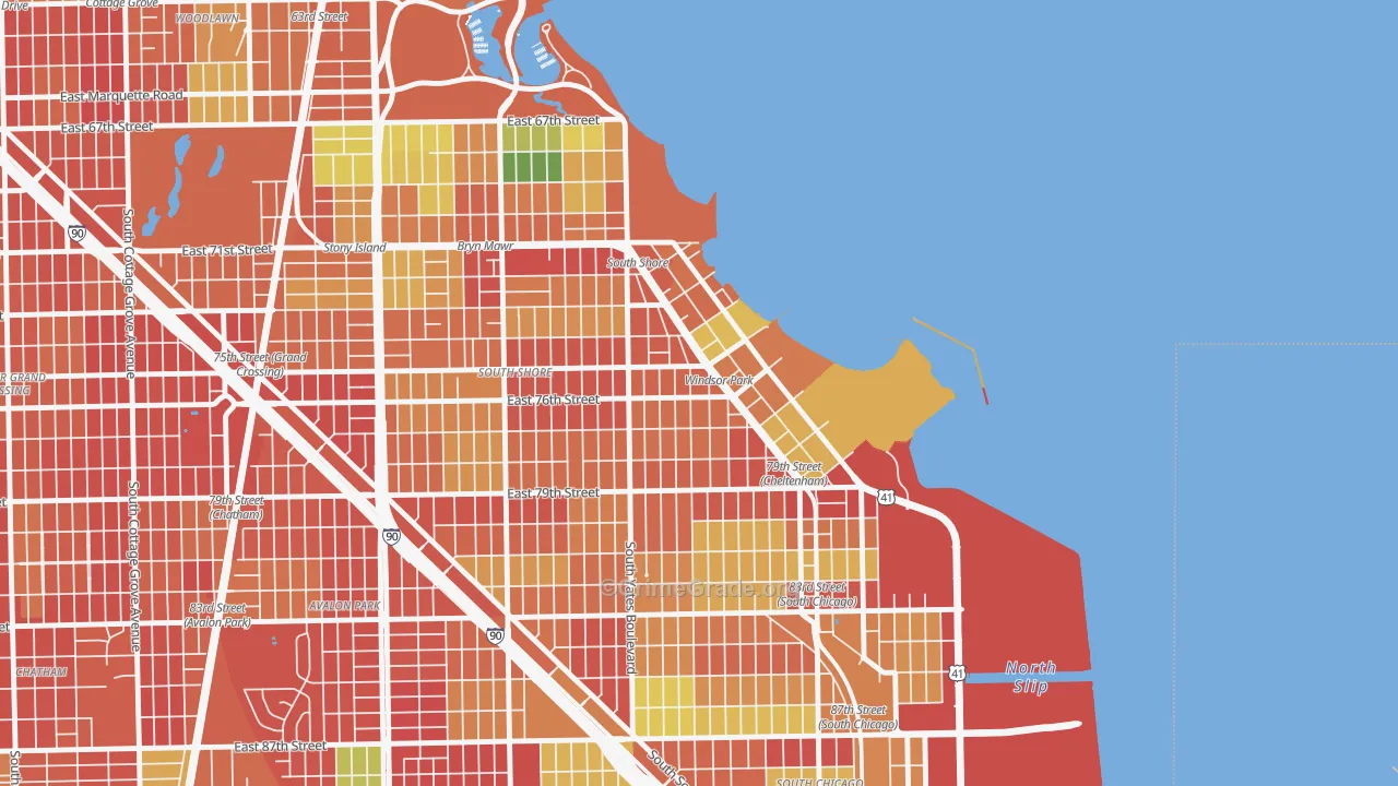 Windsor Park, Chicago, IL Map of Theft Rates