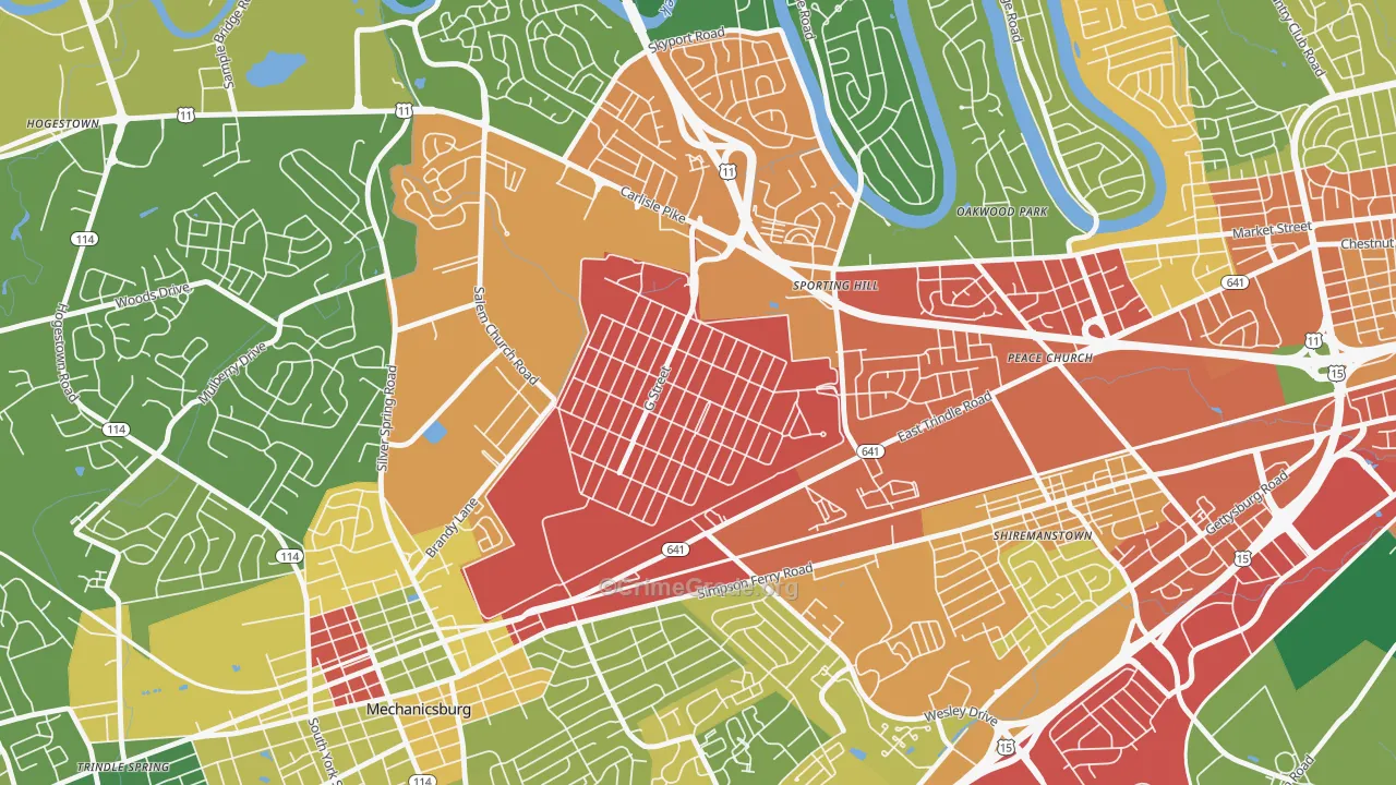 Windsor Park, PA Map of Theft Rates