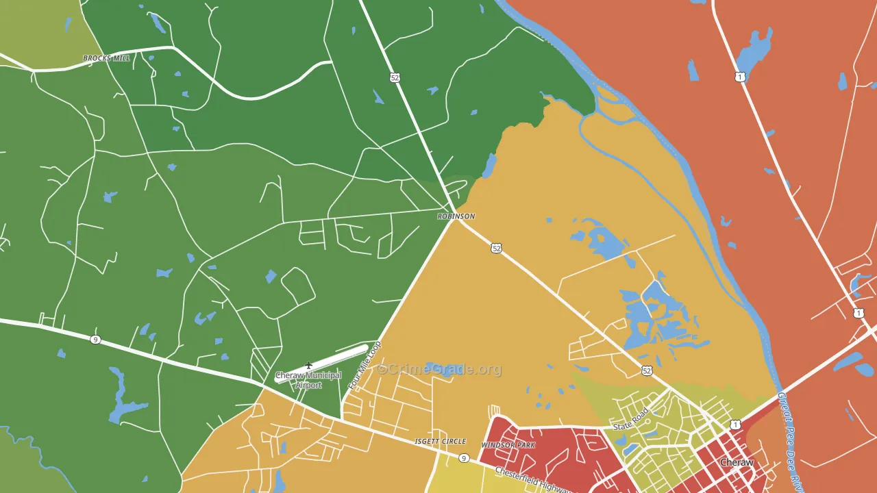 Windsor Park, SC Map of Theft Rates