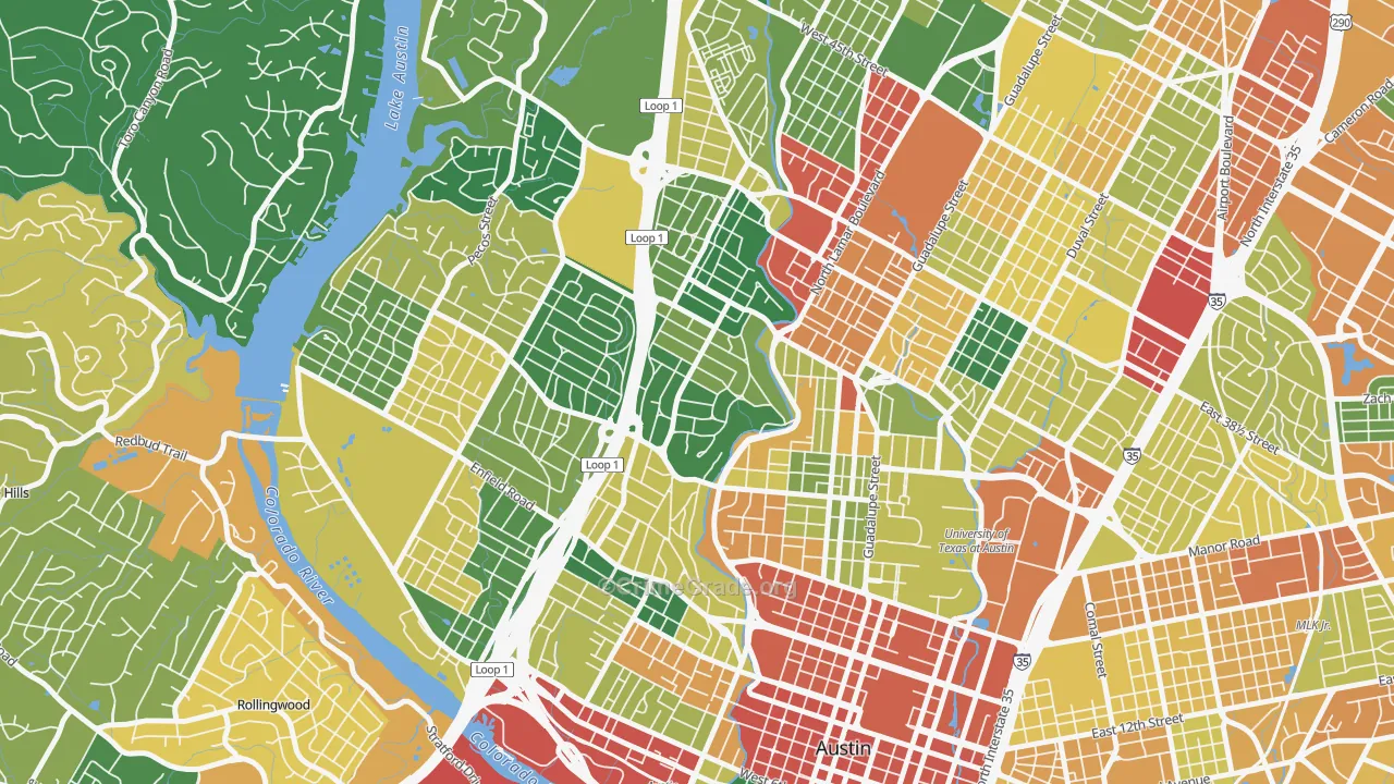 Windsor Road, Austin, TX Map of Theft Rates