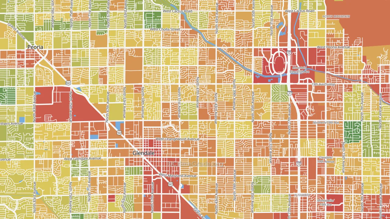 Windsor Square, Glendale, AZ Map of Theft Rates