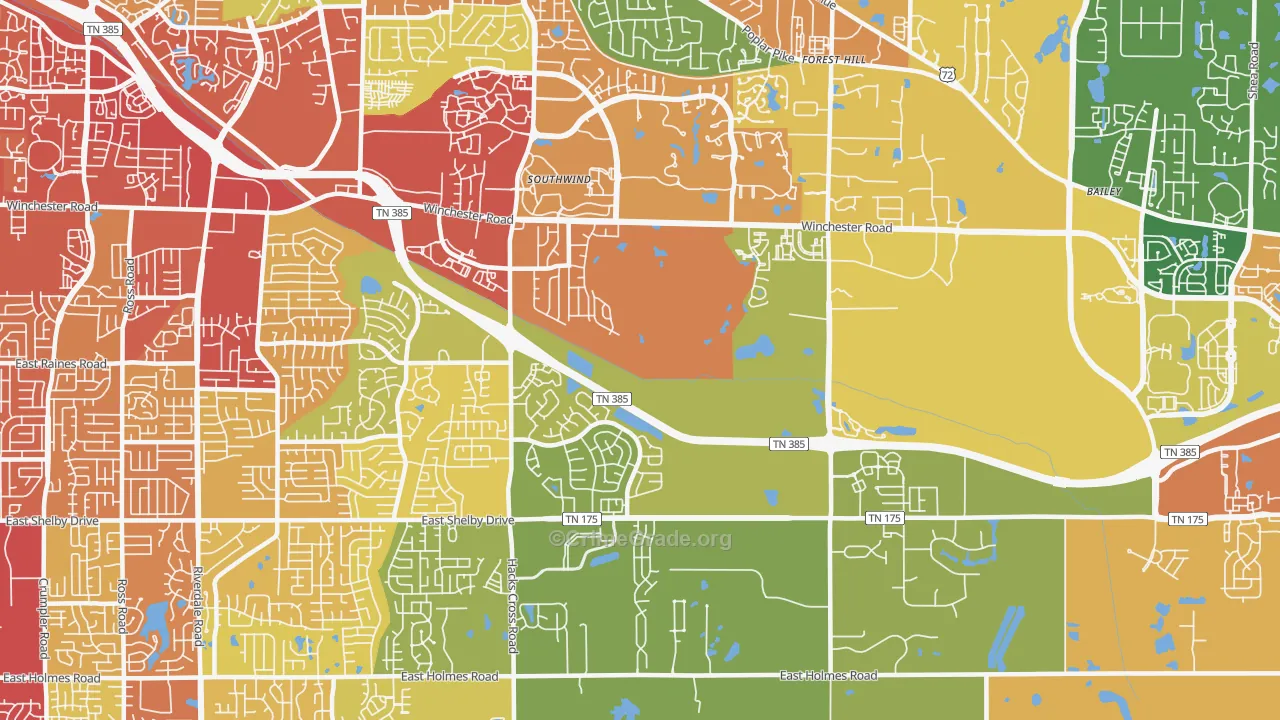 Windyke-Southwind, Memphis, TN Map of Theft Rates