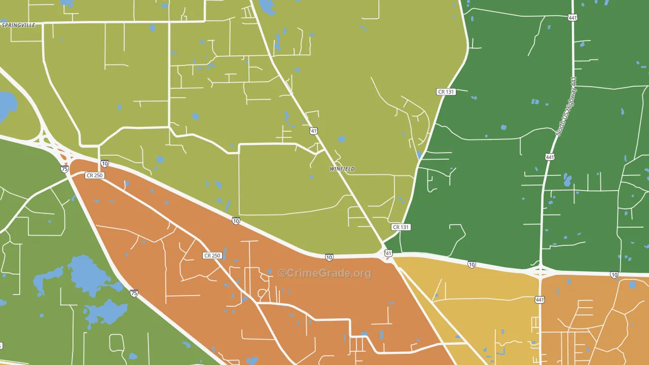 Winfield, FL Map of Theft Rates
