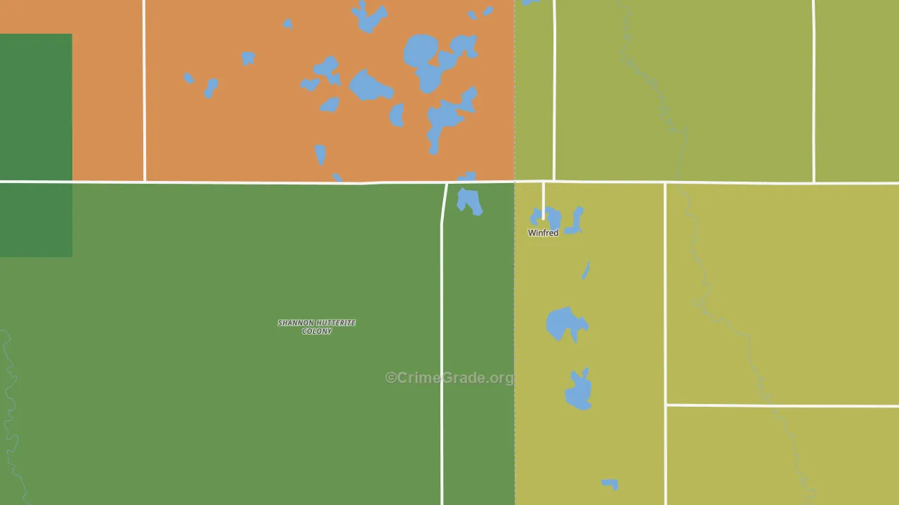 Winfred, SD Map of Theft Rates