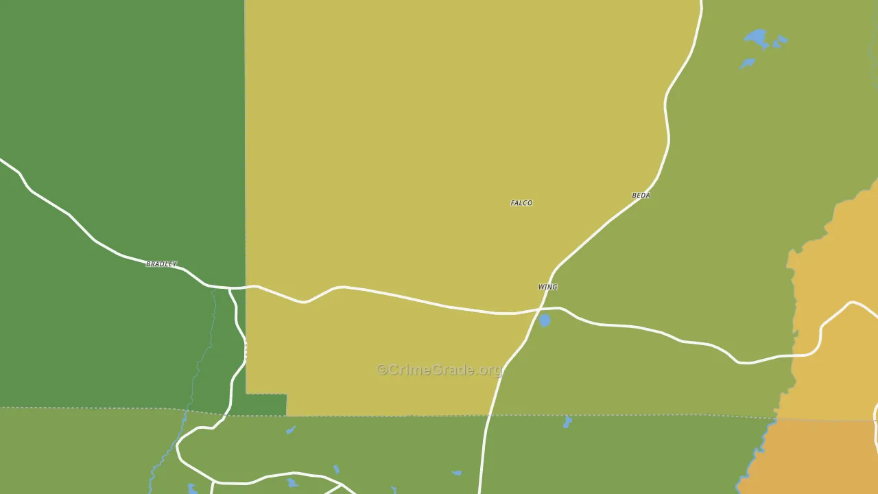 Wing, AL Map of Theft Rates