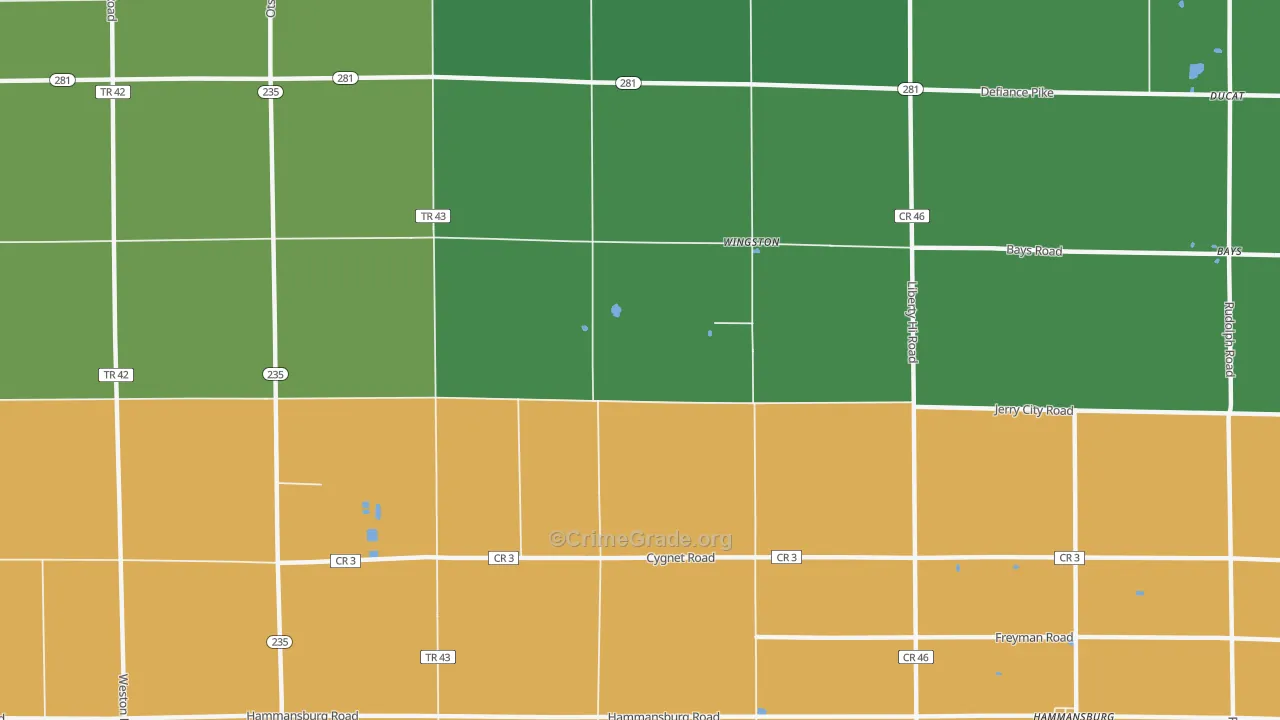 Wingston, OH Map of Theft Rates