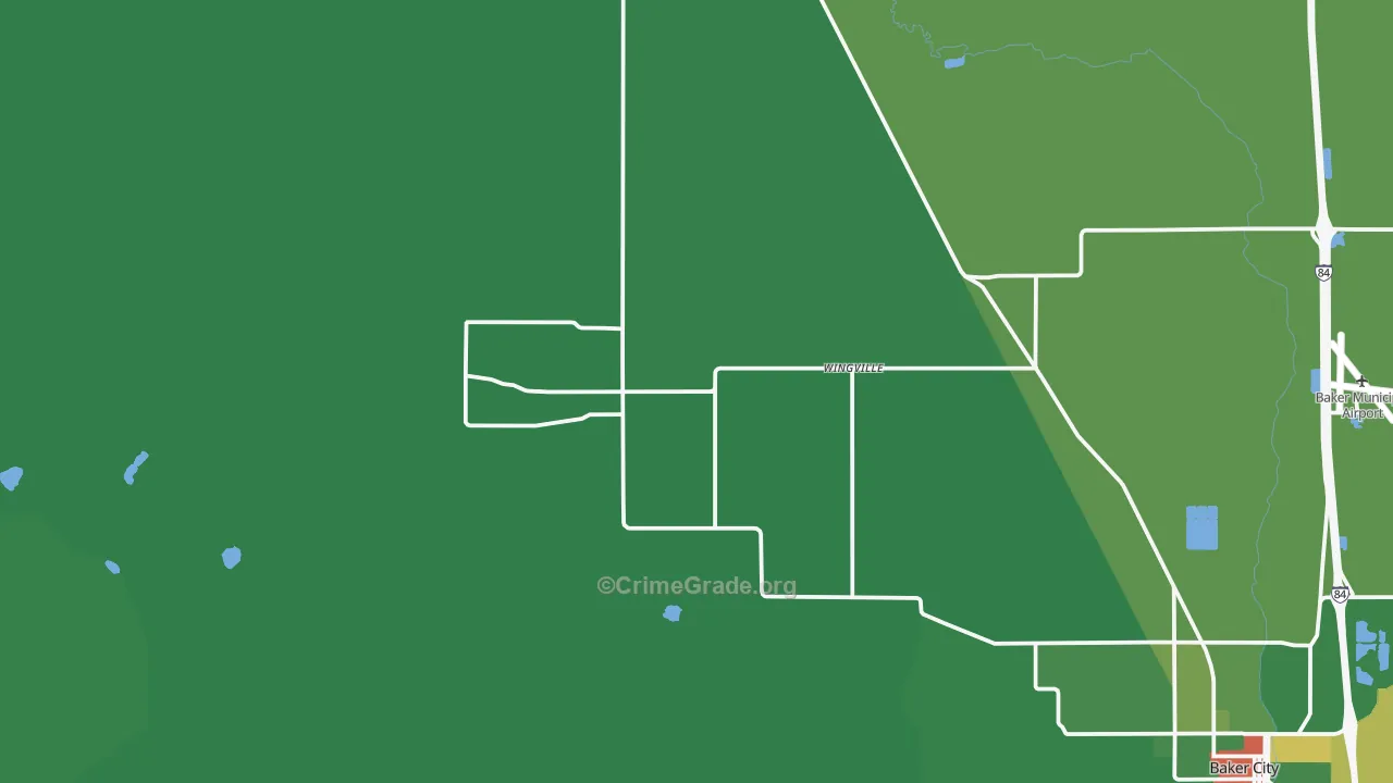 Wingville, OR Map of Theft Rates